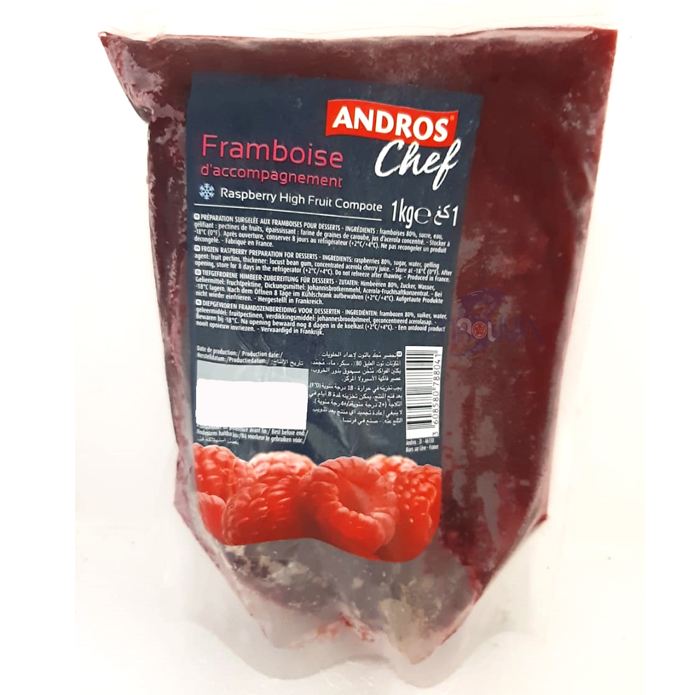 Andros Frozen Fruit Compote Raspberry 1 Kg