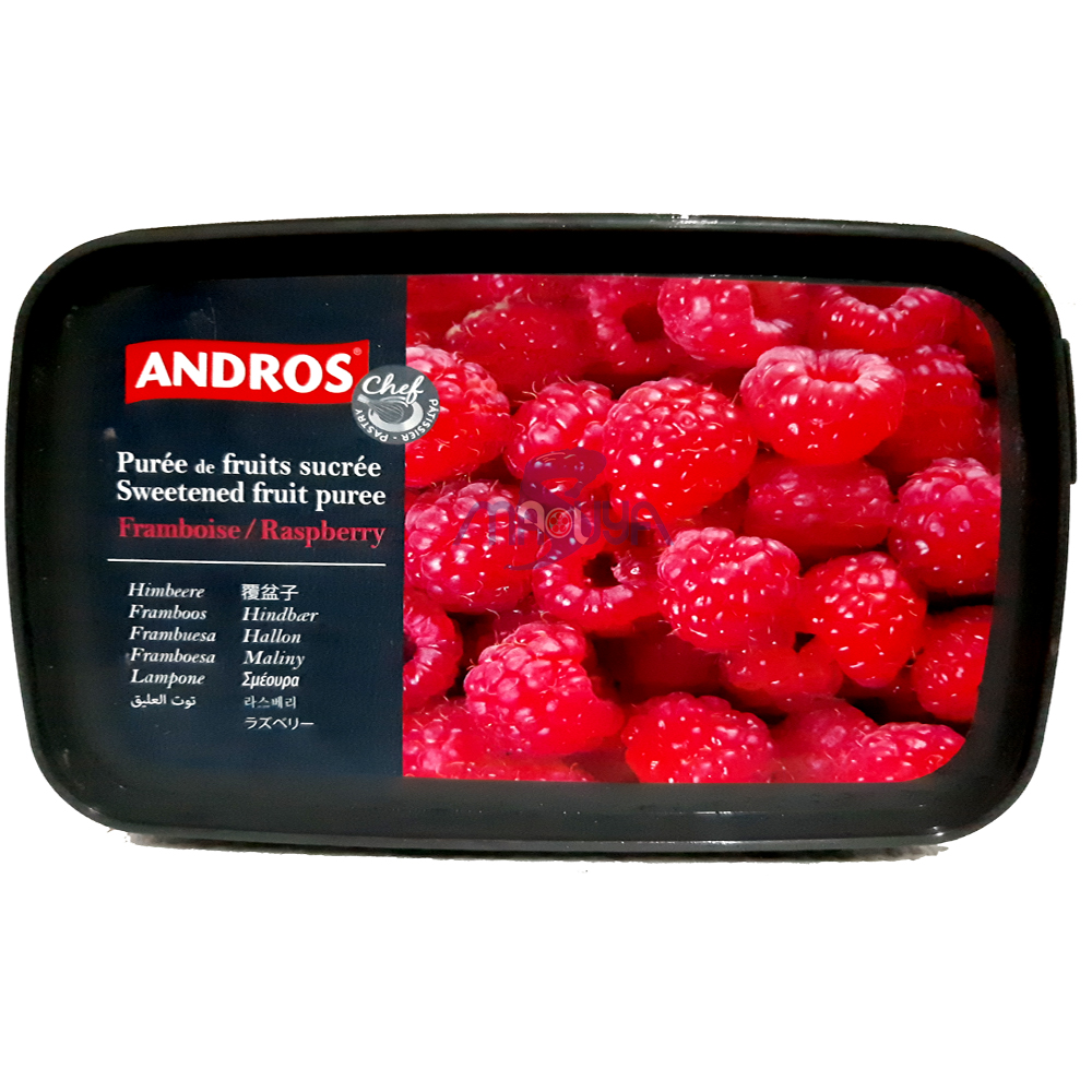 Andros Frozen Sweetened Raspberry Puree 1 Kg