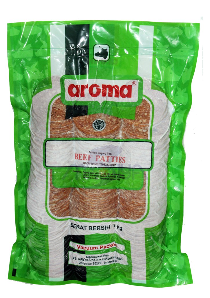 Aroma Beef Patties (Pepperoni) Vacuum Packed 1 Kg