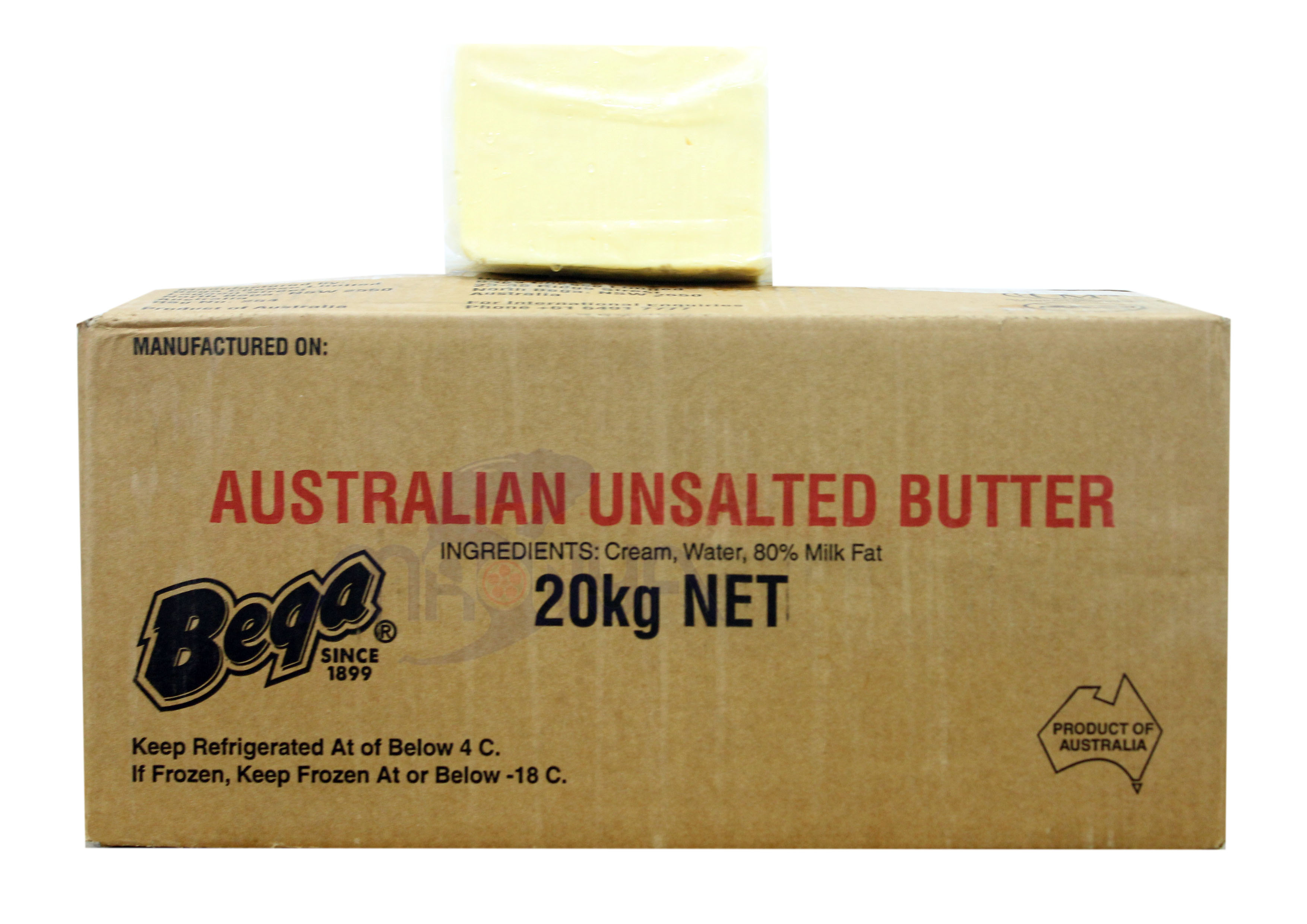 Bega Frozen Unsalted Butter 20 Kg