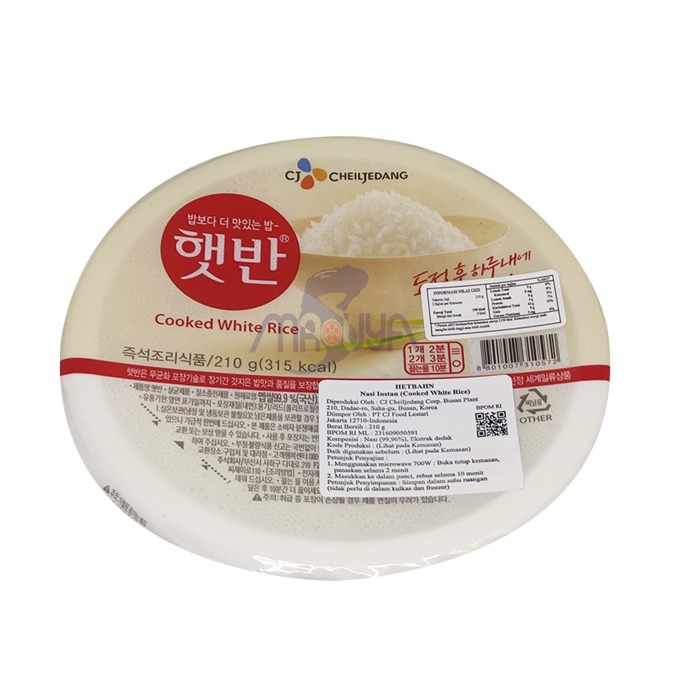 CJ Hetbahn Cooked White Rice 210 gr