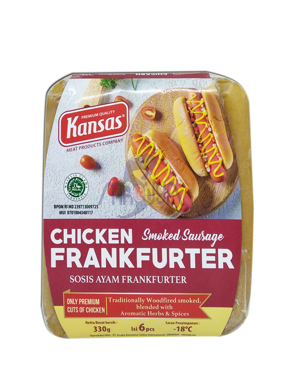 Kansas Chicken Frankfurter Smoked Sausage 330 gr